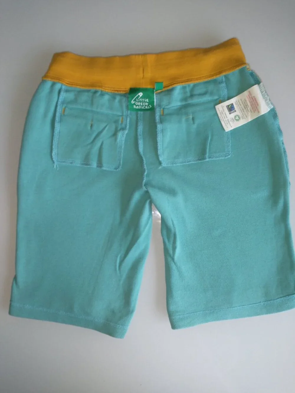 Little Green Radicals Organic Cotton Jogger Shorts Peacock Blue Size 7 - 8 Y
